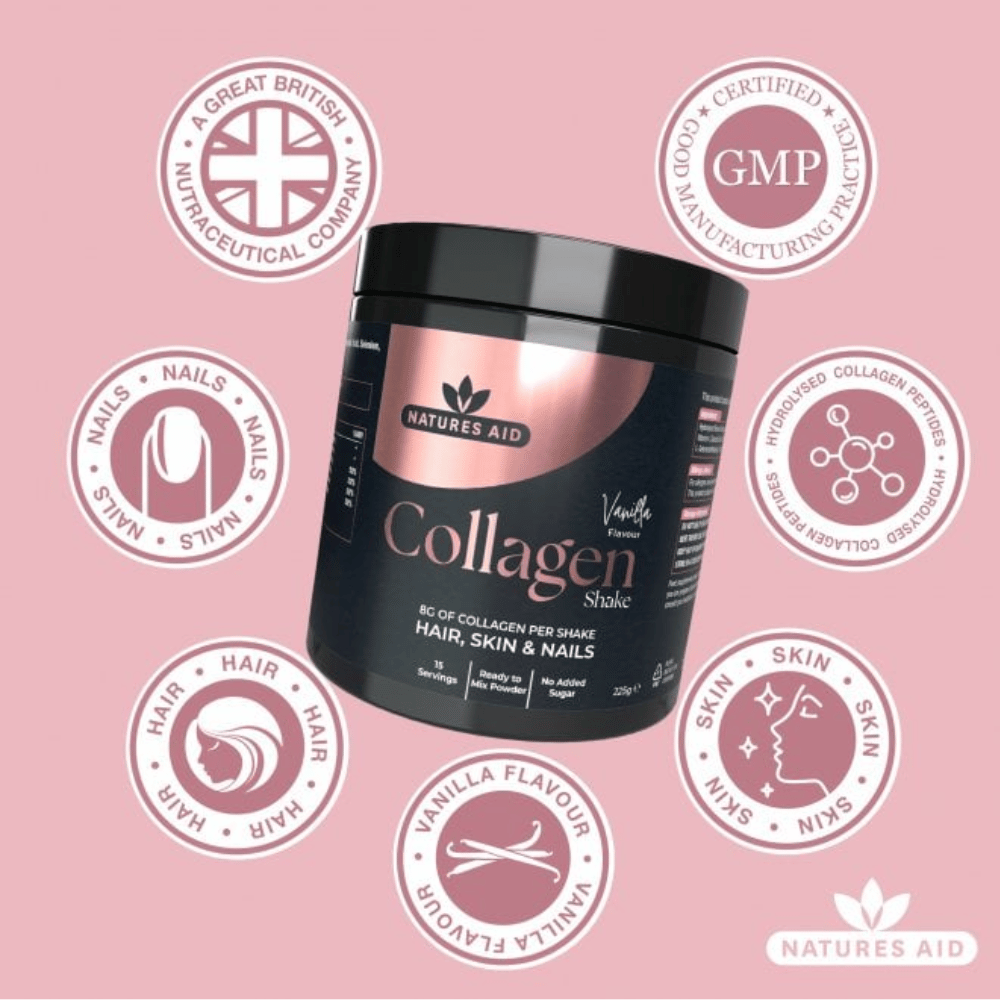 Natures Aid Collagen Shake - Vanilla 225g- Lillys Pharmacy and Health Store