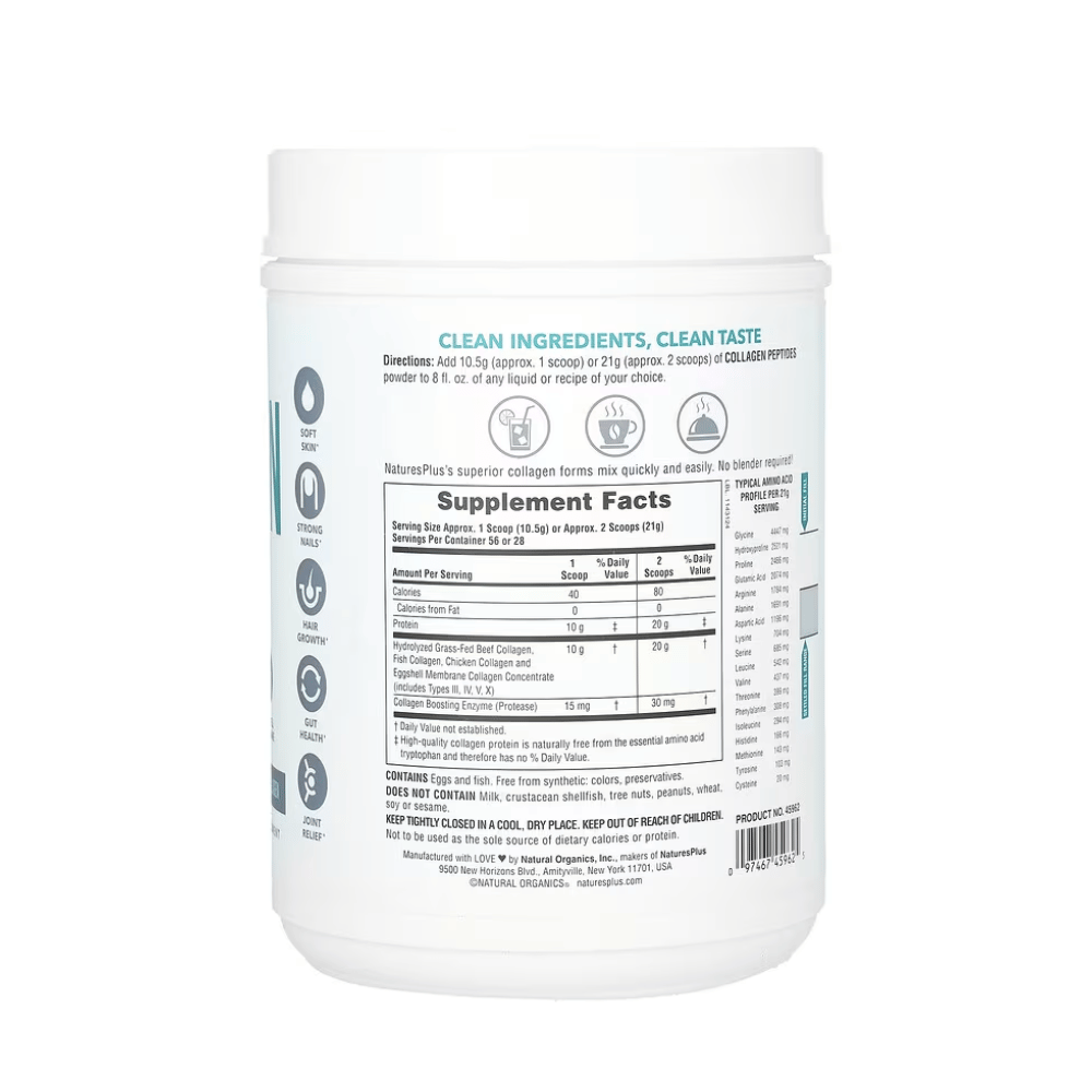 NaturesPlus Collagen Peptides 588g- Lillys Pharmacy and Health Store