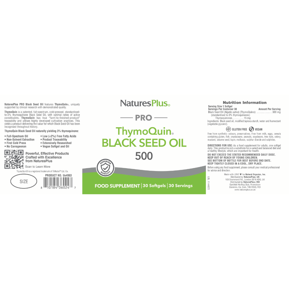 NaturesPlus PRO ThymoQuin Black Seed Oil 30's- Lillys Pharmacy and Health Store
