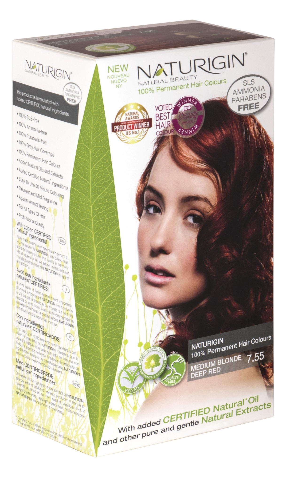 Naturigin - 7.55 Medium Blonde Deep Red (Permanent Hair Colour)- Lillys Pharmacy and Health Store