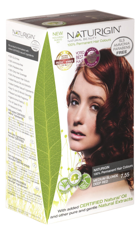 Naturigin - 7.55 Medium Blonde Deep Red (Permanent Hair Colour)- Lillys Pharmacy and Health Store