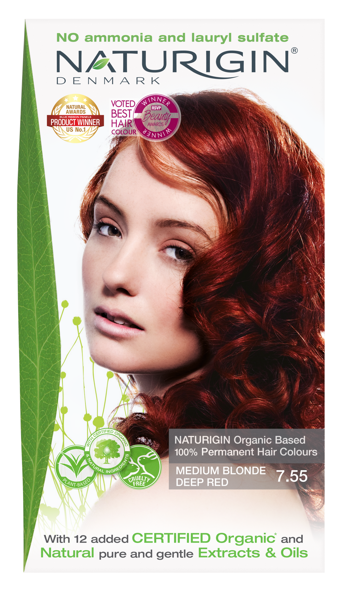 Naturigin - 7.55 Medium Blonde Deep Red (Permanent Hair Colour)- Lillys Pharmacy and Health Store