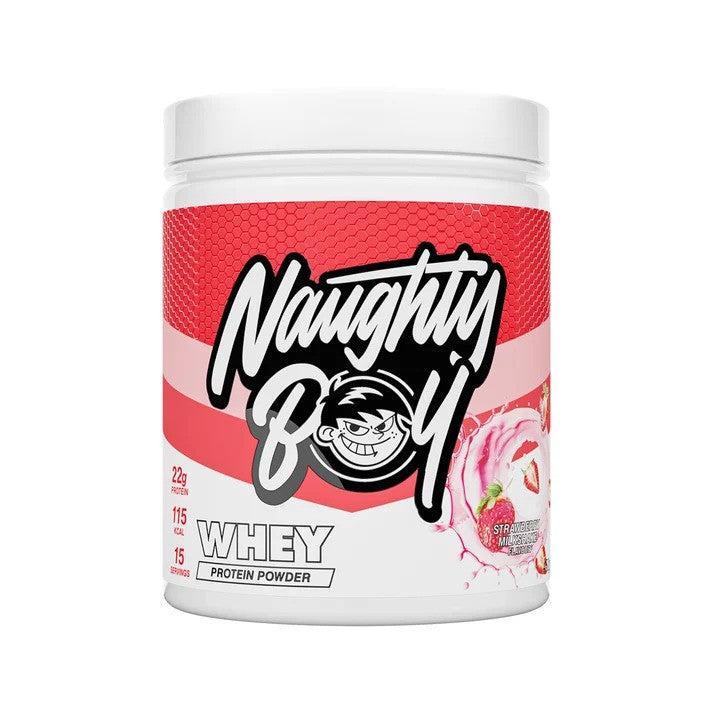 Naughty Boy Whey Protein, Strawberry Milkshake - 450g - Lilly’s Pharmacy & Health Store