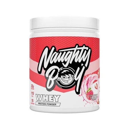 Naughty Boy Whey Protein, Strawberry Milkshake - 450g - Lilly’s Pharmacy & Health Store