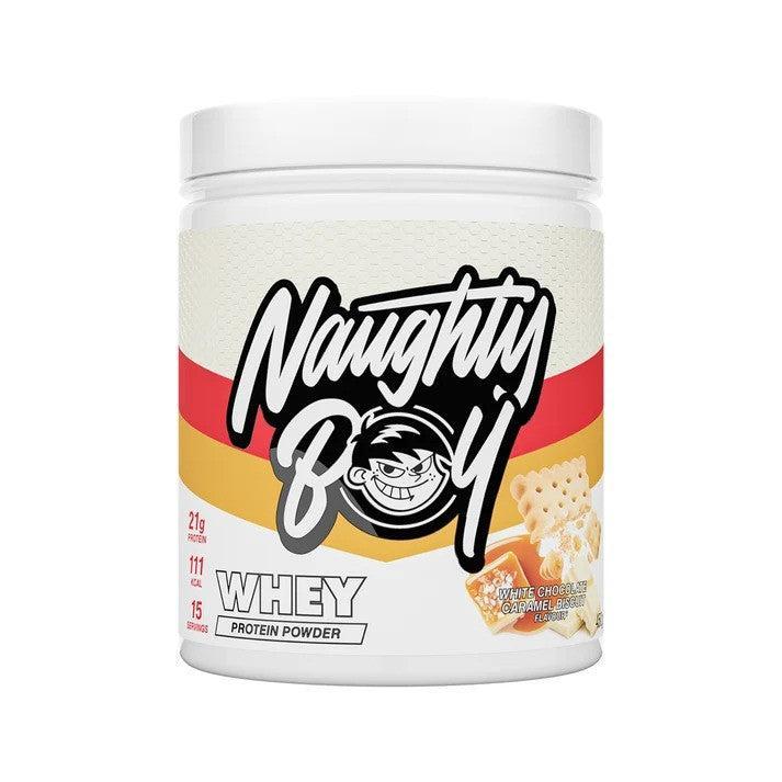 Naughty Boy Whey Protein, White Chocolate Caramel Biscuit - 450g - Lilly’s Pharmacy & Health Store