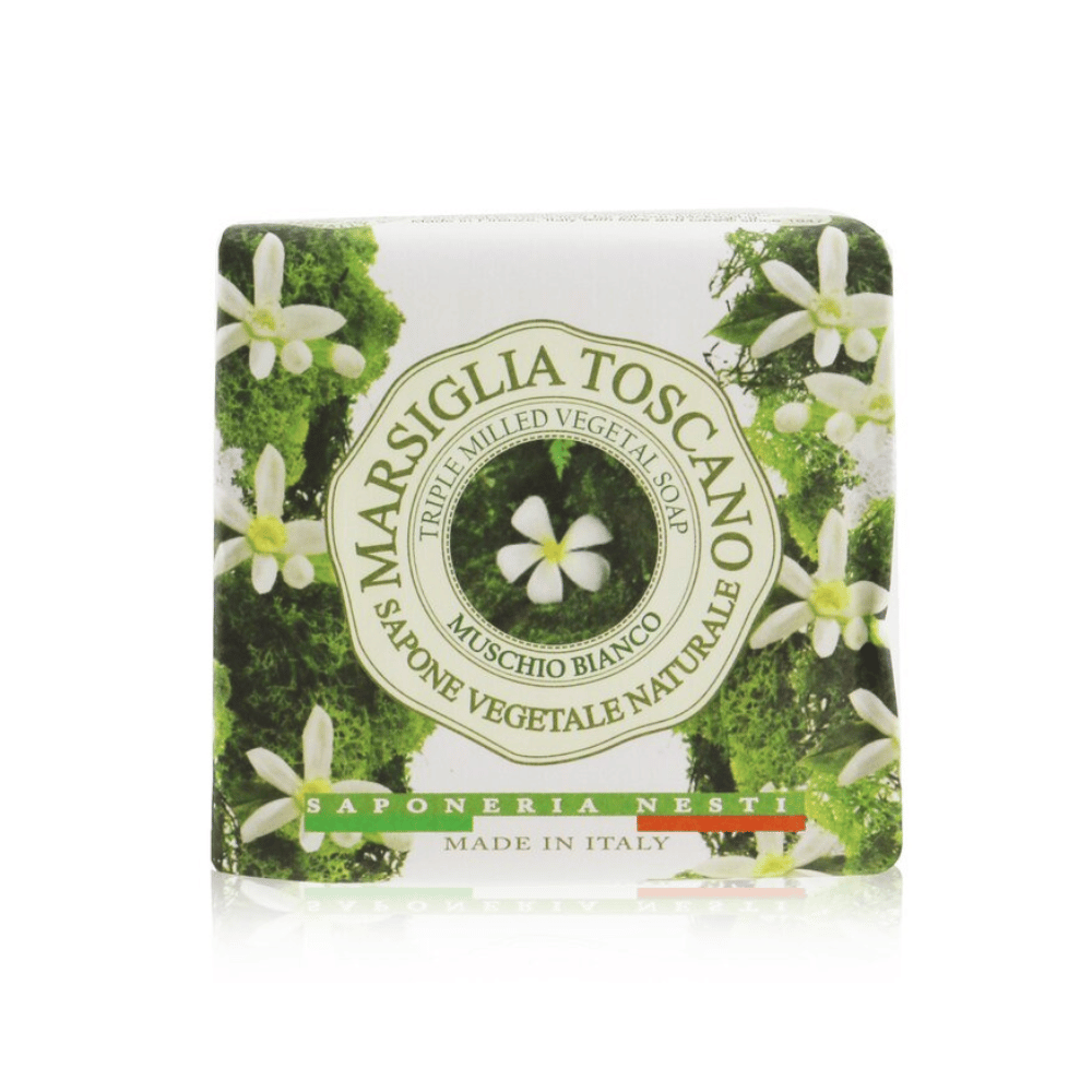 Nesti Dante Marsiglia Toscano Muschio Bianco 200gm Soap Bar Front
