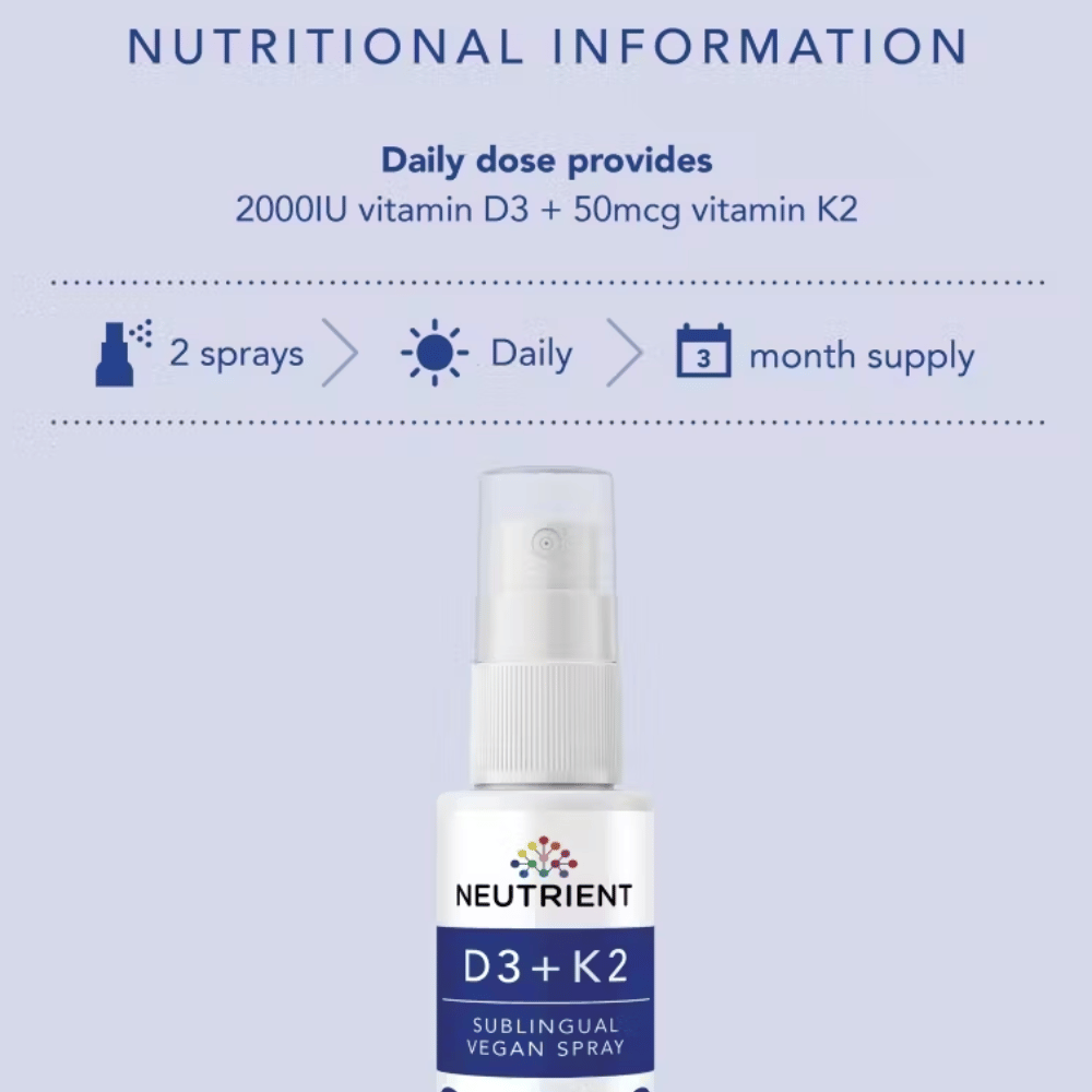 Neutrient Vitamin D3 + K2 Sublingual Spray 30ml- Lillys Pharmacy and Health Store