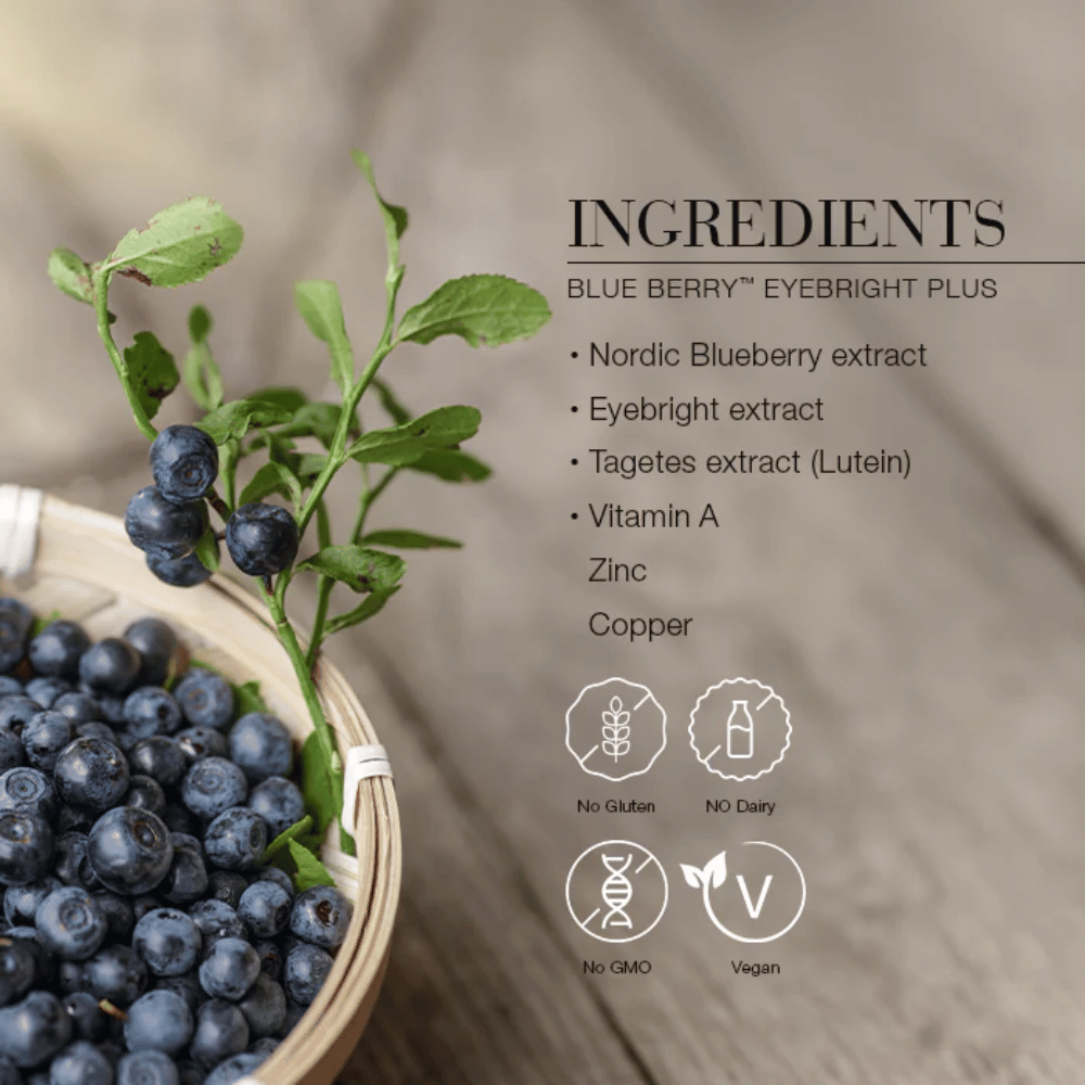 New Nordic Blue Berry Eyebright Plus Mega Strength 30 Tablets- Lillys Pharmacy and Health Store