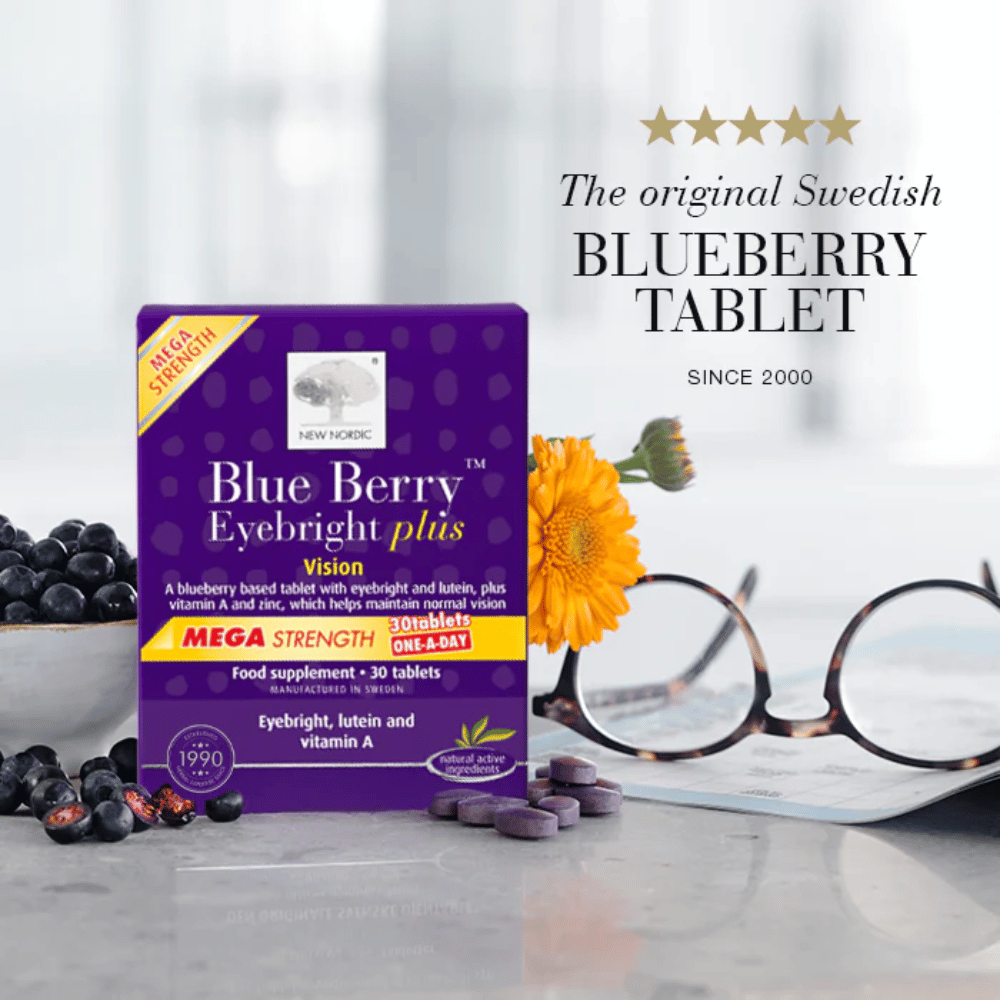 New Nordic Blue Berry Eyebright Plus Mega Strength 30 Tablets- Lillys Pharmacy and Health Store