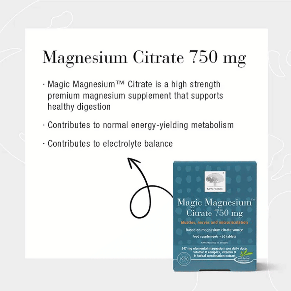 New Nordic Magic Magnesium Citrate 60 tablets- Lillys Pharmacy and Health Store