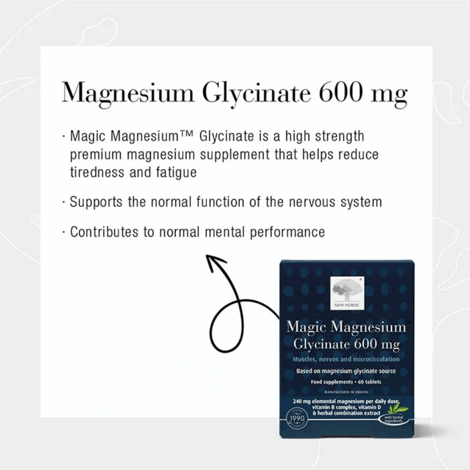 New Nordic Magic Magnesium Glycinate 60 tablets- Lillys Pharmacy and Health Store
