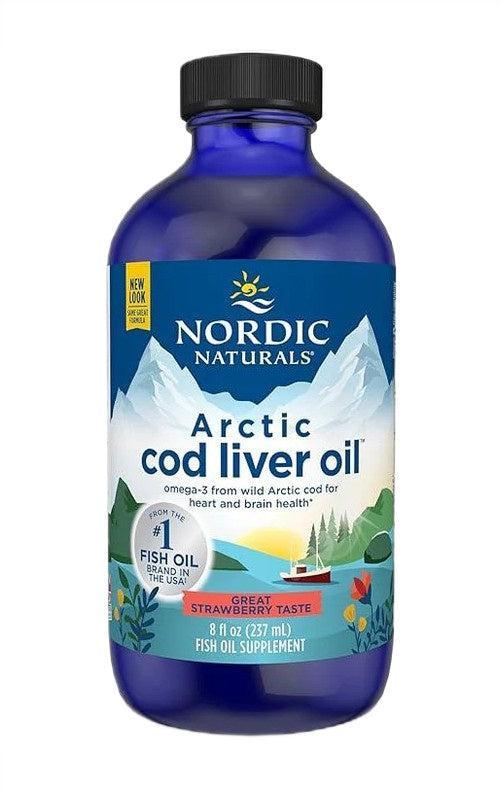 Nordic Naturals Arctic Cod Liver Oil, 1060mg Strawberry 237 ml- Lillys Pharmacy and Health Store