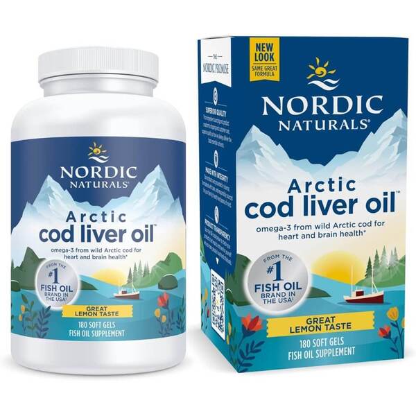 Nordic Naturals Arctic Cod Liver Oil, 750mg Lemon 180 softgels- Lillys Pharmacy and Health Store