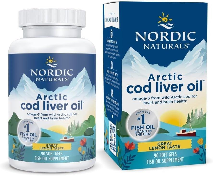 Nordic Naturals Arctic Cod Liver Oil, 750mg Lemon 90 softgels- Lillys Pharmacy and Health Store