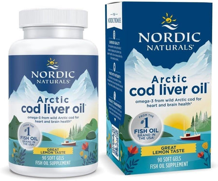 Nordic Naturals Arctic Cod Liver Oil, 750mg Lemon 90 softgels- Lillys Pharmacy and Health Store