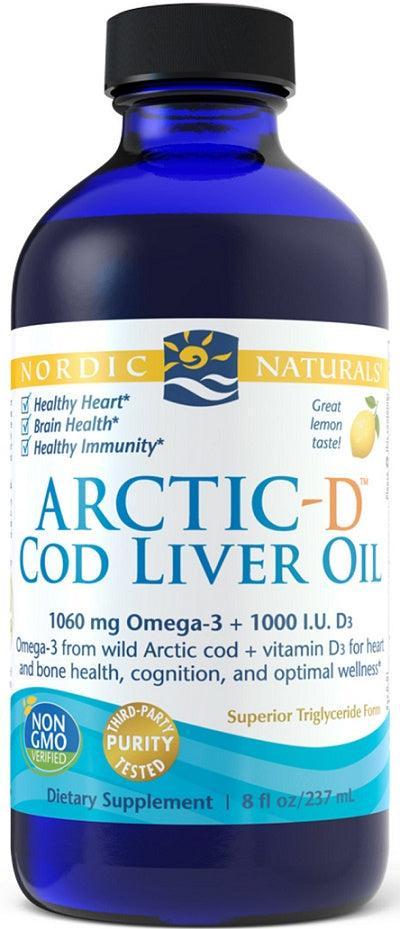 Nordic Naturals ArcticD Cod Liver Oil, Lemon 237 ml- Lillys Pharmacy and Health Store