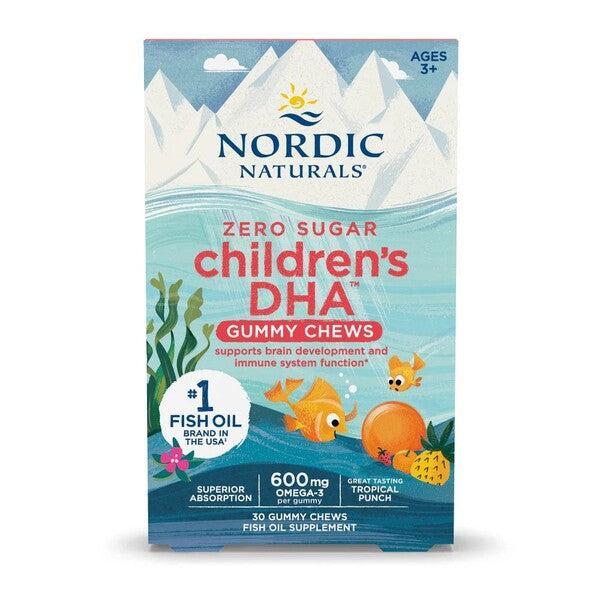 Nordic Naturals Children's DHA Gummy Chews 600mg, Tropical Punch - 30 gummies - Lilly’s Pharmacy & Health Store