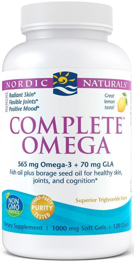 Nordic Naturals Complete Omega, 565mg Lemon 120 softgels- Lillys Pharmacy and Health Store
