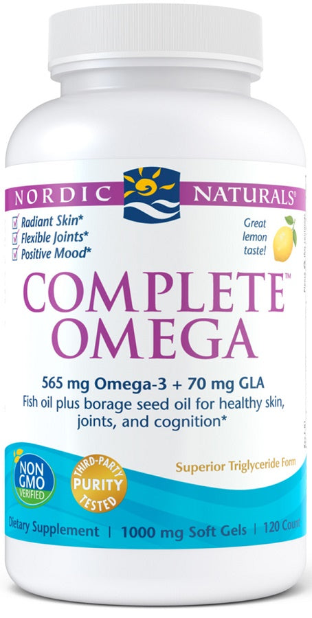 Nordic Naturals Complete Omega, 565mg Lemon 120 softgels- Lillys Pharmacy and Health Store
