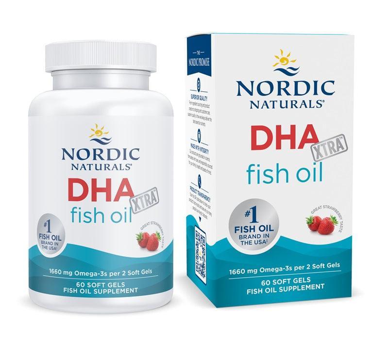 Nordic Naturals DHA Xtra, 1660mg Strawberry 60 softgels- Lillys Pharmacy and Health Store