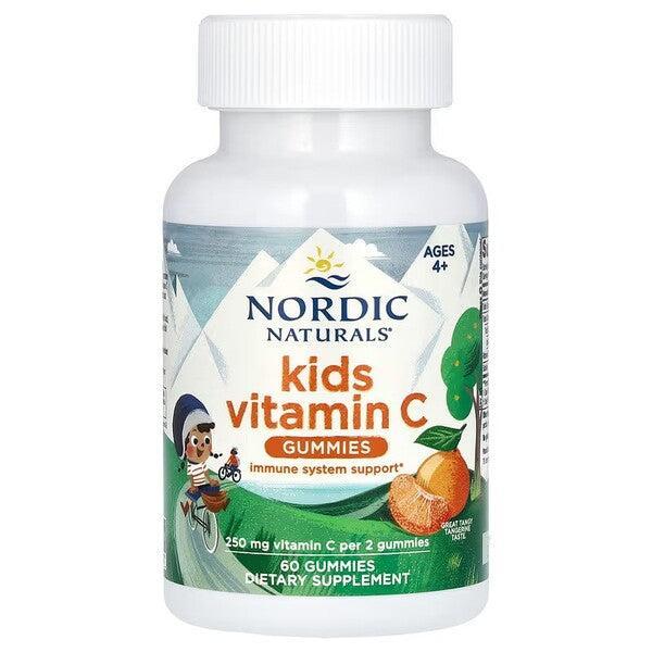 Nordic Naturals Kids Vitamin C Gummies, Tangy Tangerine 60 gummies- Lillys Pharmacy and Health Store