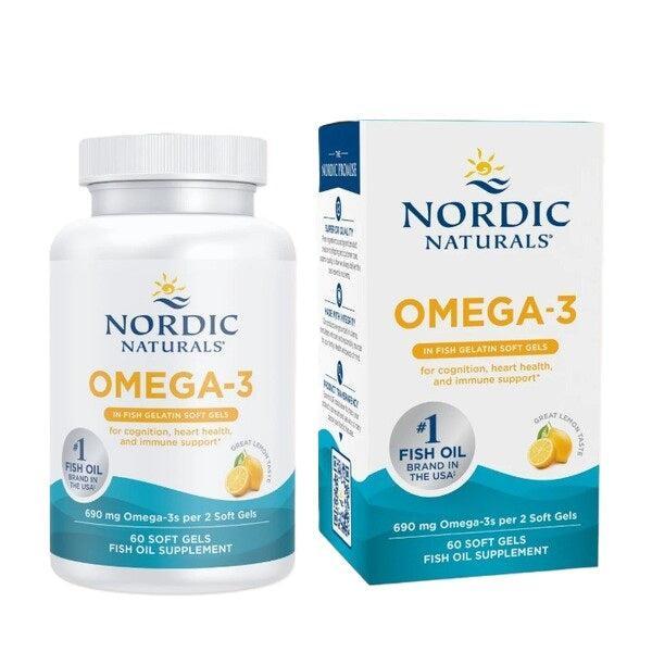 Nordic Naturals Omega - 3, 690mg Lemon (Fish Gelatin) - 60 softgels - Lilly’s Pharmacy & Health Store