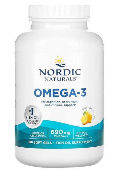 Nordic Naturals Omega3, 690mg Lemon 180 softgels- Lillys Pharmacy and Health Store
