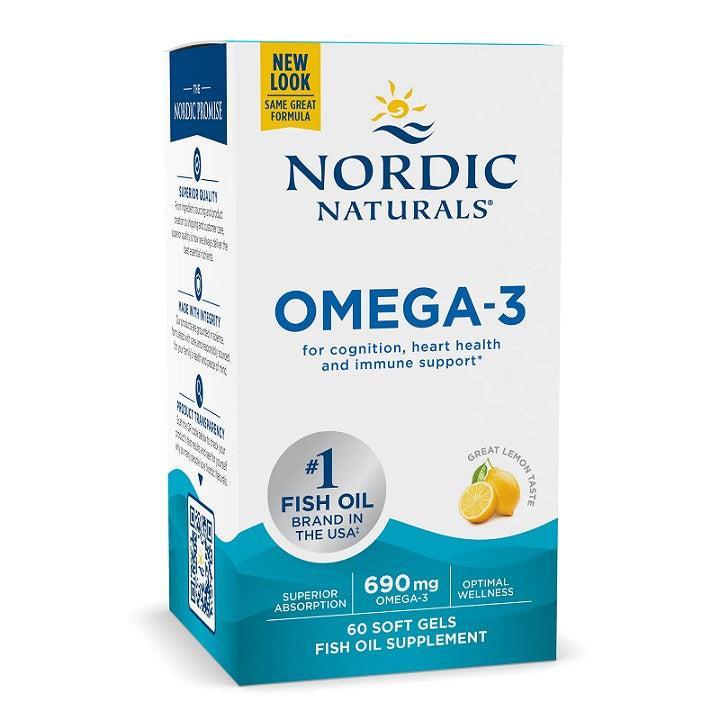 Nordic Naturals Omega3, 690mg Lemon 60 softgels- Lillys Pharmacy and Health Store