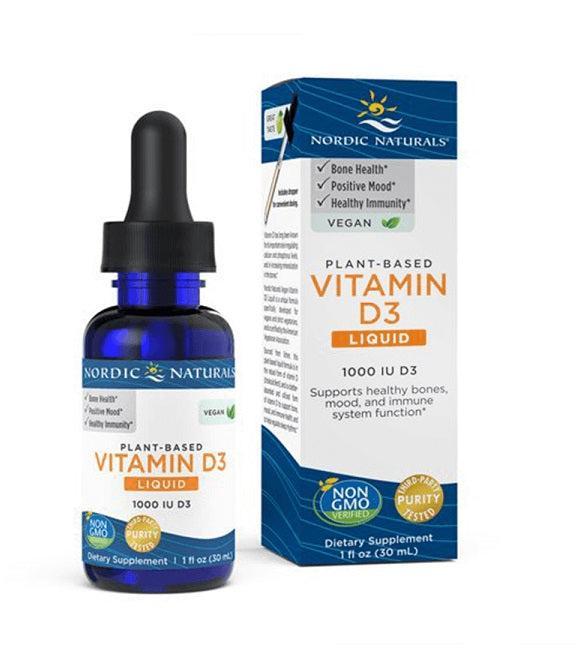 Nordic Naturals PlantBased Vitamin D3 Liquid, 1000 IU Apple 30 ml- Lillys Pharmacy and Health Store