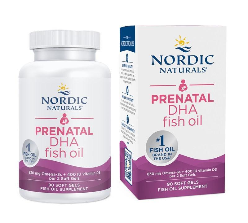 Nordic Naturals Prenatal DHA, 830mg Omega3 + 400 IU D3 Unflavored 90 softgels- Lillys Pharmacy and Health Store