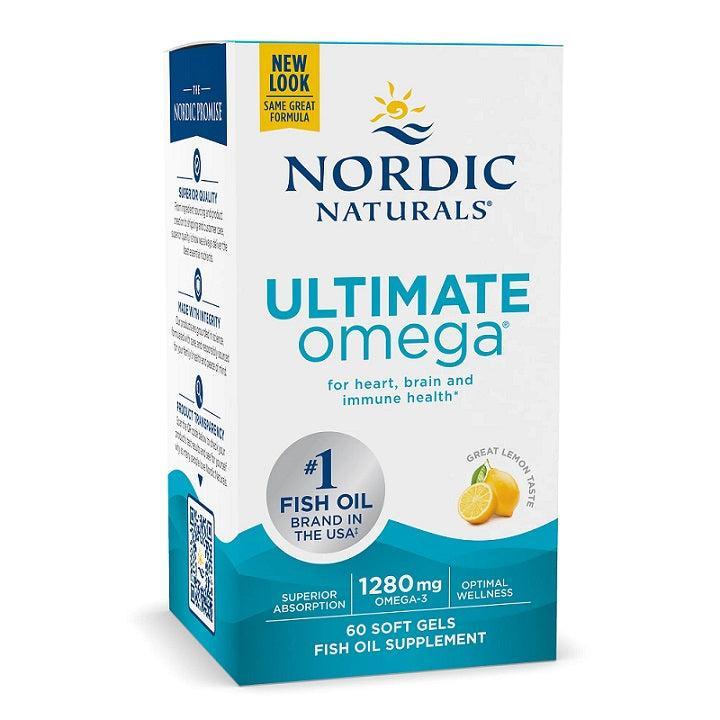 Nordic Naturals Ultimate Omega, 1280mg Lemon (EAN 768990017902) 60 softgels- Lillys Pharmacy and Health Store