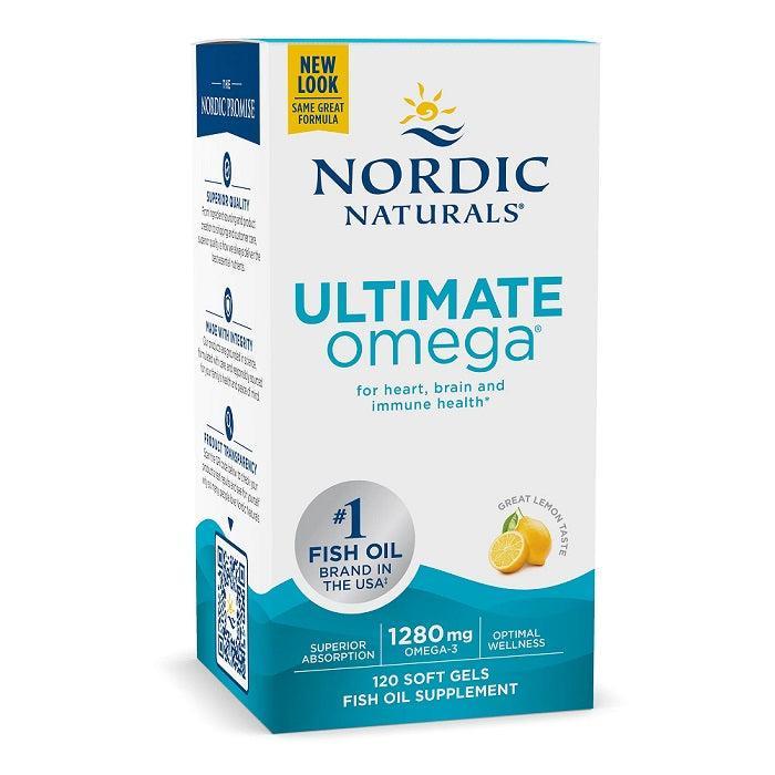 Nordic Naturals Ultimate Omega, 1280mg Lemon (EAN 768990027901) 120 softgels- Lillys Pharmacy and Health Store