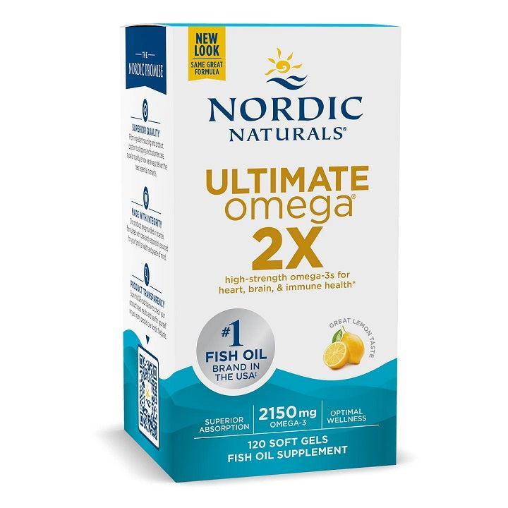 Nordic Naturals Ultimate Omega 2X, 2150mg Lemon (EAN 768990021527) 120 softgels- Lillys Pharmacy and Health Store