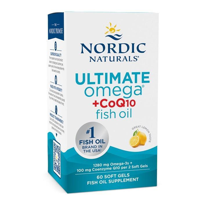 Nordic Naturals Ultimate Omega + CoQ10, 1280mg Lemon (EAN 768990891151) 60 softgels- Lillys Pharmacy and Health Store