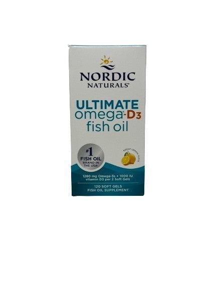 Nordic Naturals Ultimate Omega - D3 Fish Oil, 1280mg Lemon - 120 softgels - Lilly’s Pharmacy & Health Store