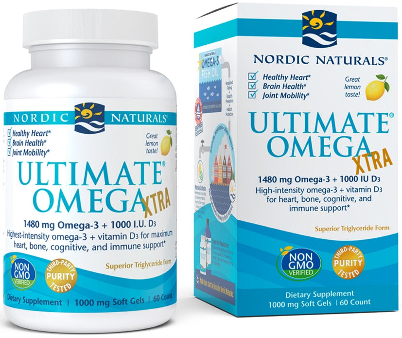Nordic Naturals Ultimate Omega Xtra, 1480mg Lemon 60 softgels- Lillys Pharmacy and Health Store