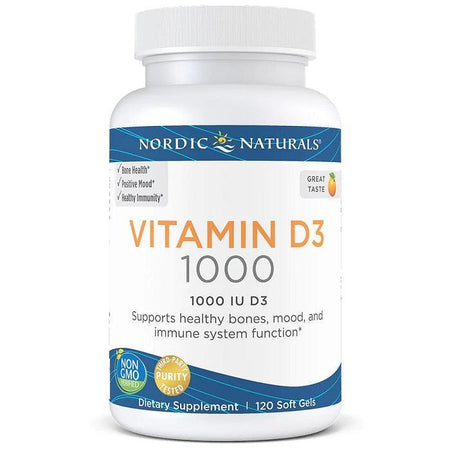 Nordic Naturals Vitamin D3, 1000 IU Orange 120 softgels- Lillys Pharmacy and Health Store