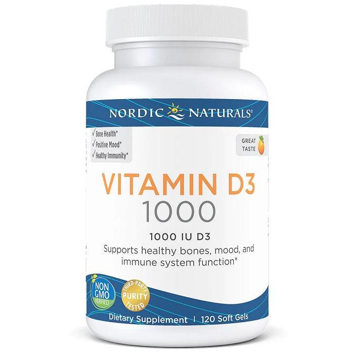 Nordic Naturals Vitamin D3, 1000 IU Orange 120 softgels- Lillys Pharmacy and Health Store