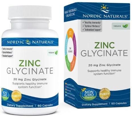 Nordic Naturals Zinc Glycinate, 20mg 60 caps- Lillys Pharmacy and Health Store