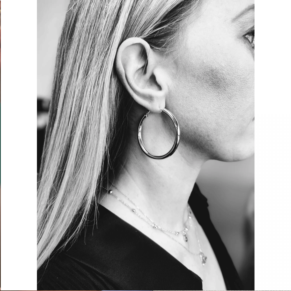 Not Yer Average 2.0 Hoop Earrings Silver- Lillys Pharmacy and Health Store