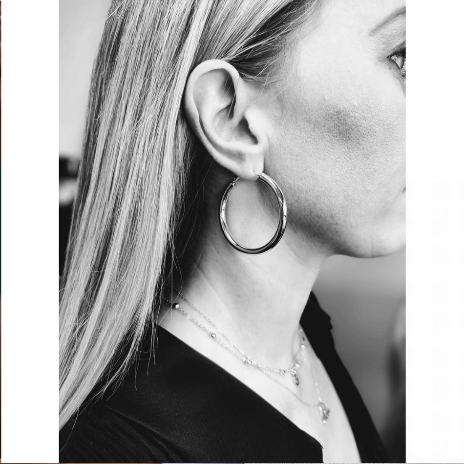 Not Yer Average 2.0 Hoop Earrings Silver- Lillys Pharmacy and Health Store