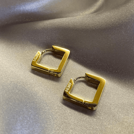 Not Yer Average Square Hoop Earrings Gold- Lillys Pharmacy and Health Store