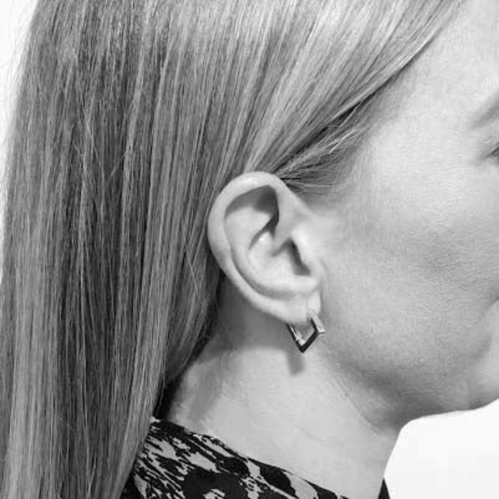 Not Yer Average Square Hoop Earrings Silver- Lillys Pharmacy and Health Store