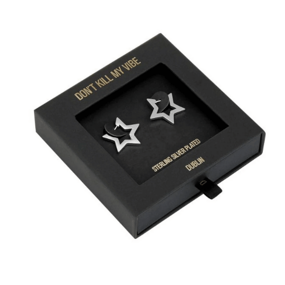 Not Yer Average Star Hoop Earrings Silver- Lillys Pharmacy and Health Store