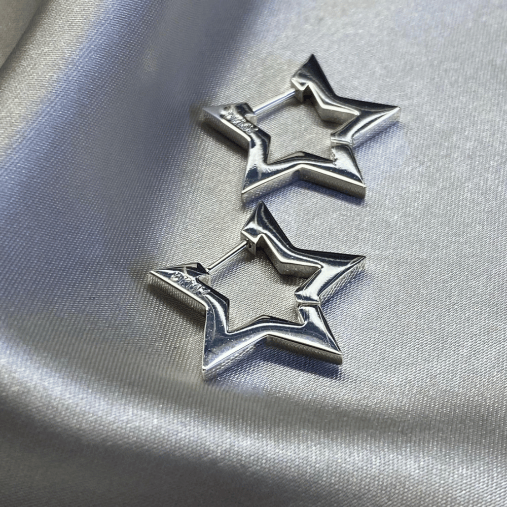 Not Yer Average Star Hoop Earrings Silver- Lillys Pharmacy and Health Store
