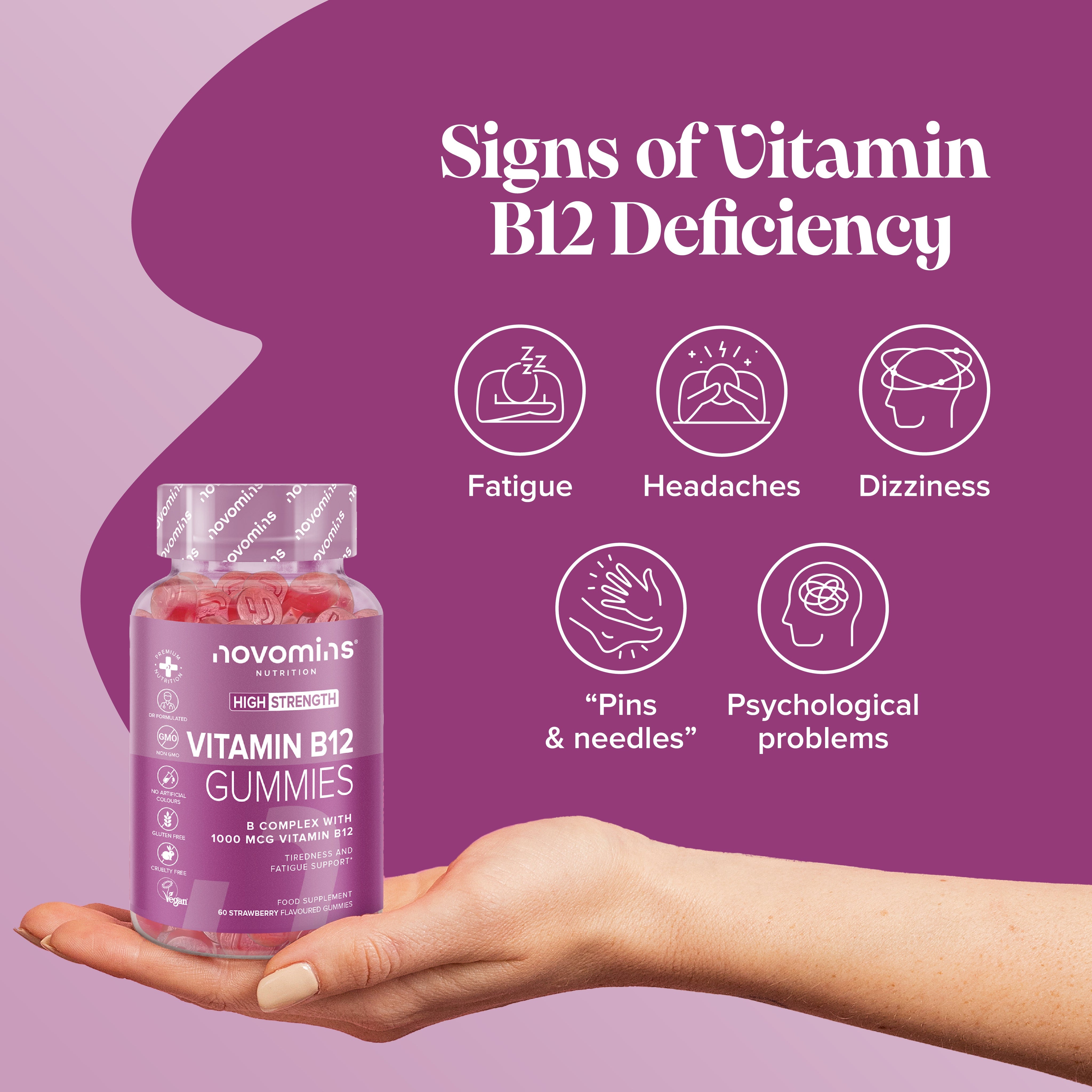 Novomins Vitamin B12 Gummies- Lillys Pharmacy and Health Store