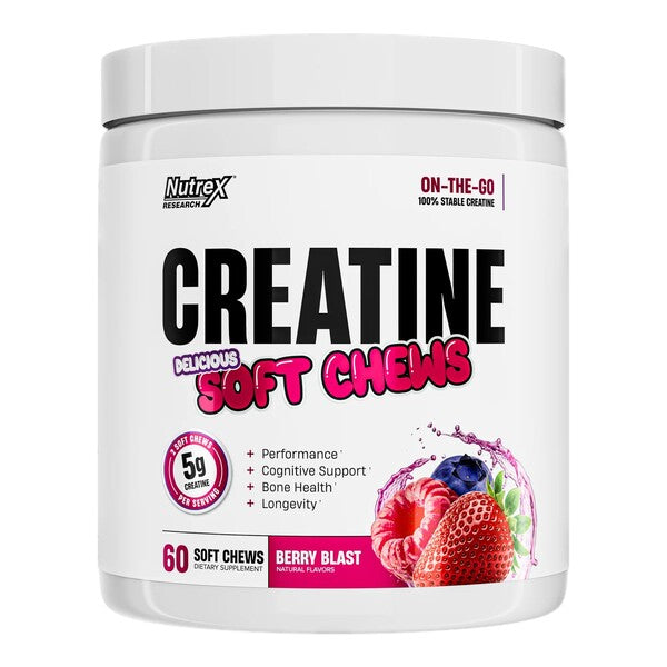 Nutrex Creatine Soft Chews, Berry Blast - 60 soft chews - Lilly’s Pharmacy & Health Store