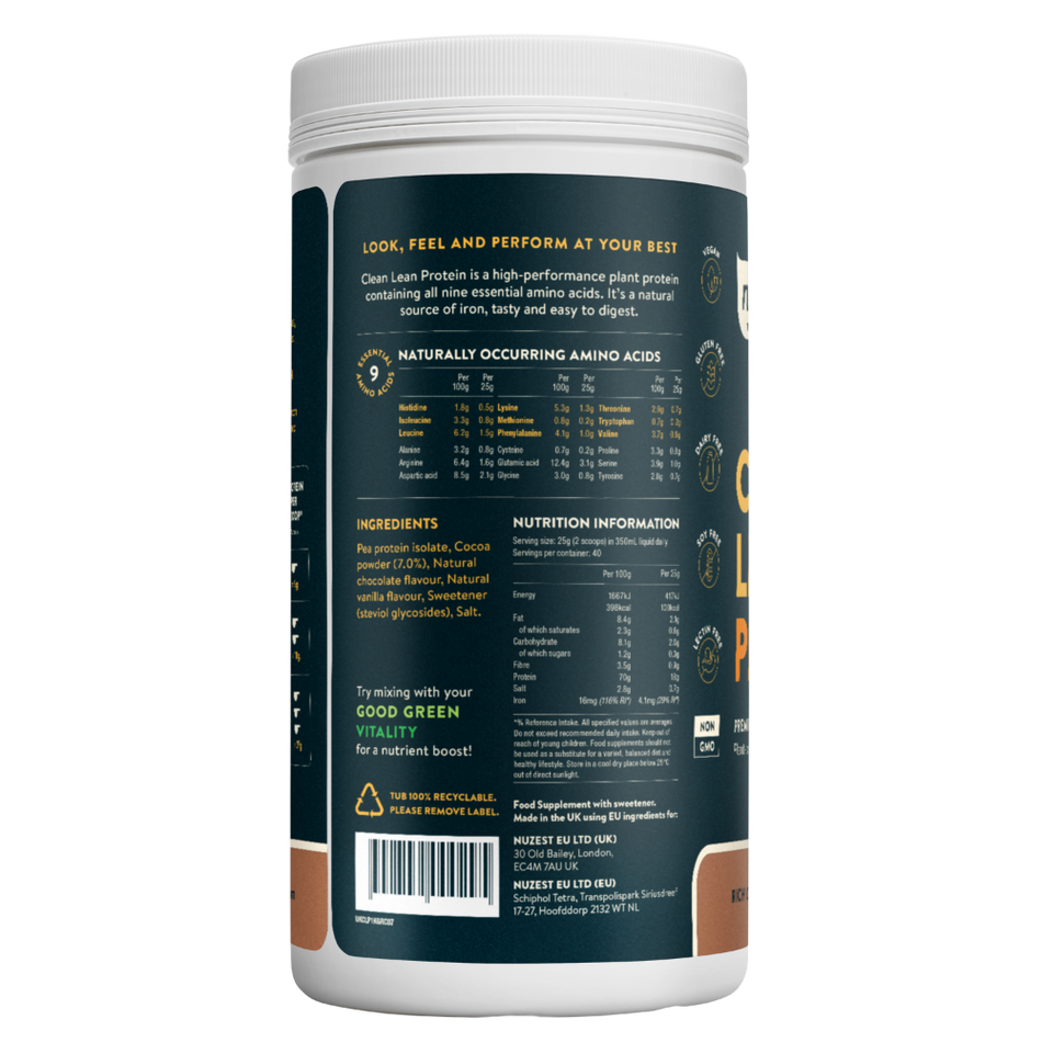 Nuzest Clean Lean Protein Rich Chocolate - 1kg- Lillys Pharmacy and Health Store