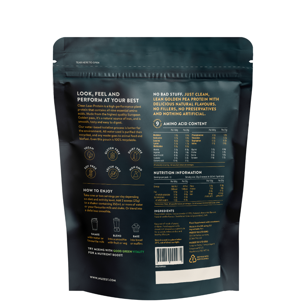 Nuzest Clean Lean Protein Rich Chocolate - 250g- Lillys Pharmacy and Health Store