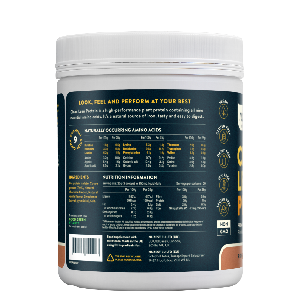 Nuzest Clean Lean Protein Rich Chocolate - 500g- Lillys Pharmacy and Health Store